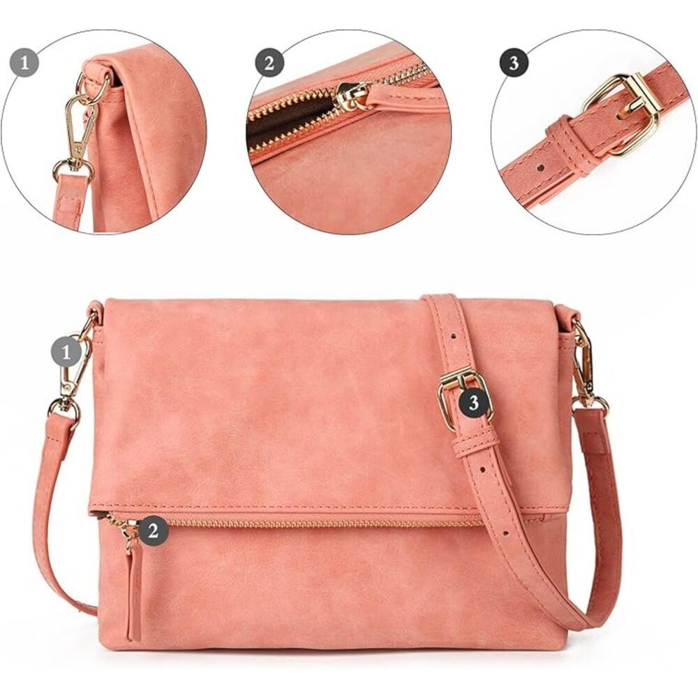 Women Carmine Imported PU Leather Fashion Cross Body Purse Shoulder Bag - Picture 3 of 4
